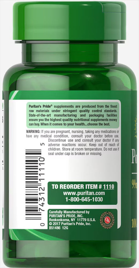 Puritan’s Pride Potassium 99 mg Caplet 100's