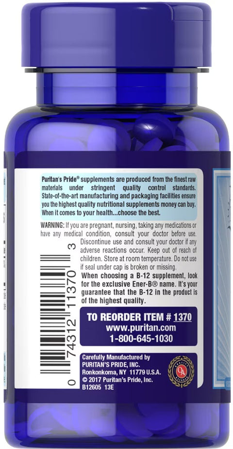 Puritan’s Pride Vitamin B-12 500mcg Tablet 100's