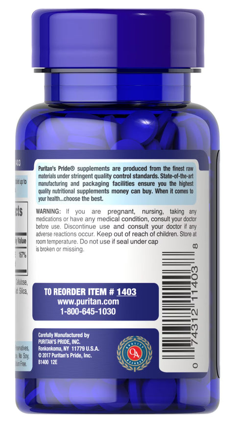 Puritan's Pride Folic Acid 400mcg Tablet 250's