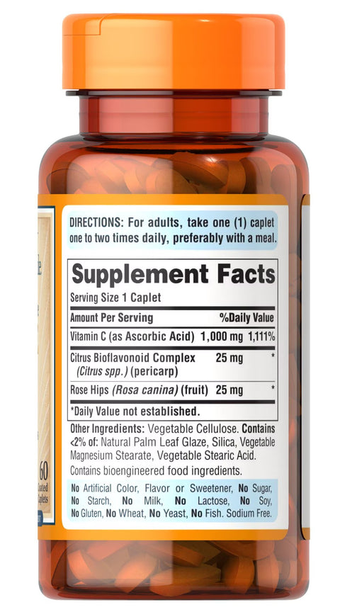 Puritan’s Pride Vitamin C-1000 mg with Rose Hips Timed Release 60's