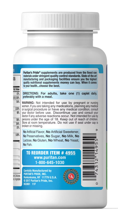 Puritan’s Pride Diabetic Support Formula Caplets 60's