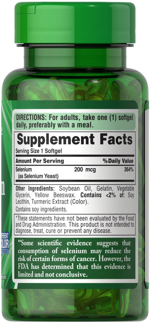 Puritan’s Pride Absorbable Selenium 200mcg Softgels 100's