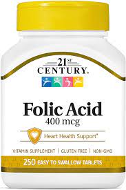 21st Century Folic Acid 400mg Tablet 250's