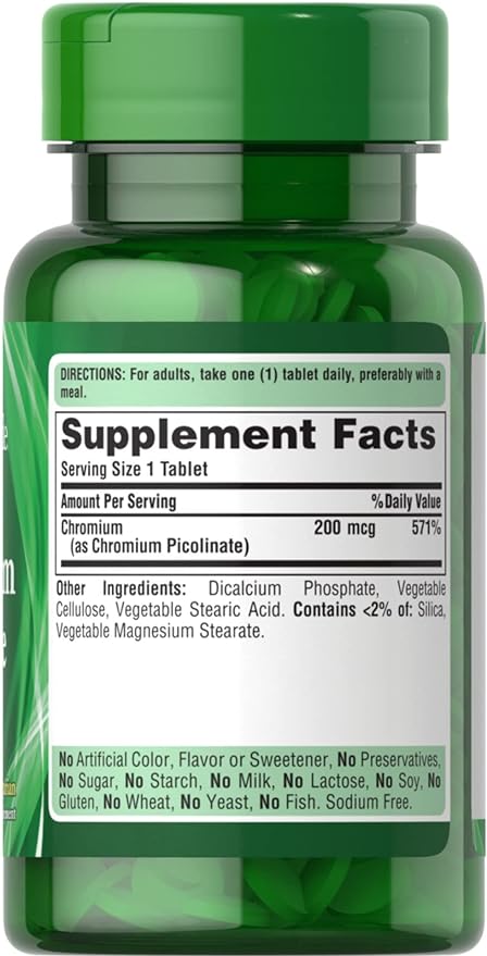 Puritan's Pride Chromium Picolinate 200mcg 100's