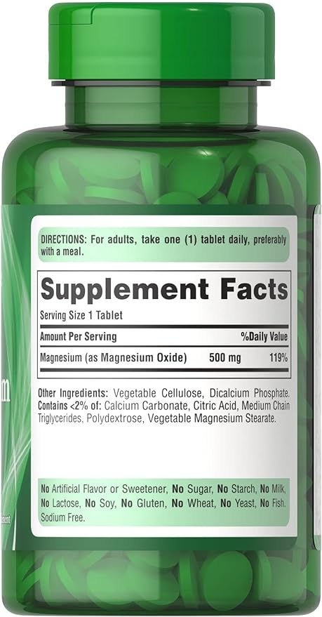 Puritan’s Pride Magnesium 500mg Tablet 100's