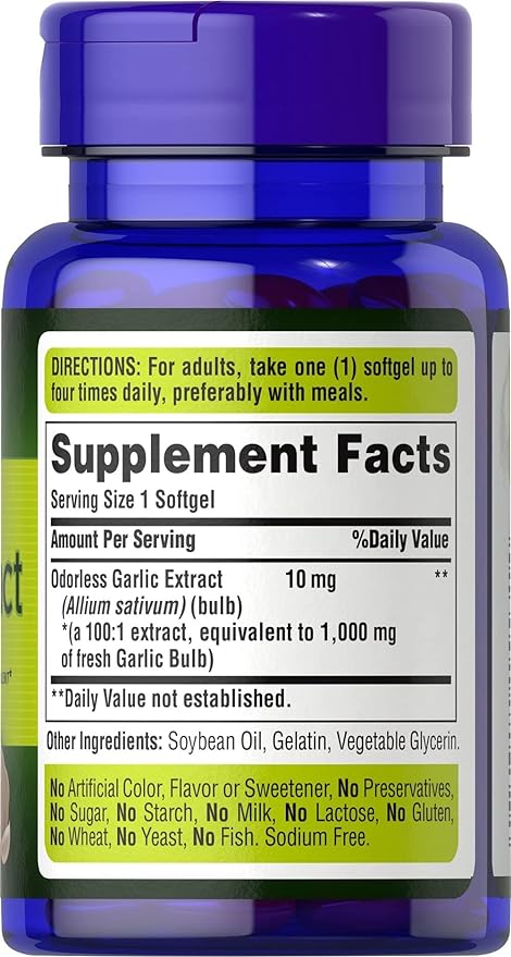 Puritan's Pride Odorless Garlic Softgel 100's