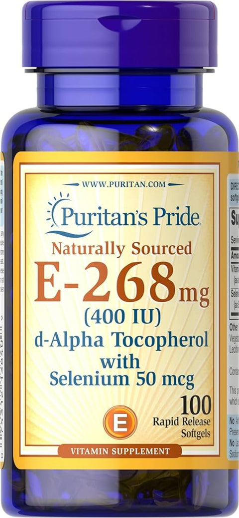 Puritan's Pride E-400 With Selenium 50mcg Softgel 100's