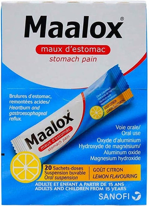 Maalox Liquid for Stomach Pain (20 Sachets, 4.3ml)
