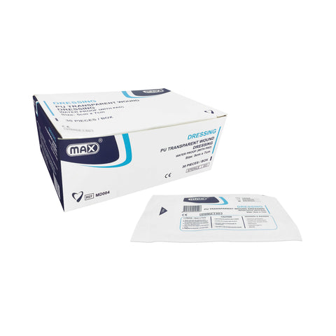 Max PU Transparent Adhesive Wound Dressing Pad 5x7cm 30box