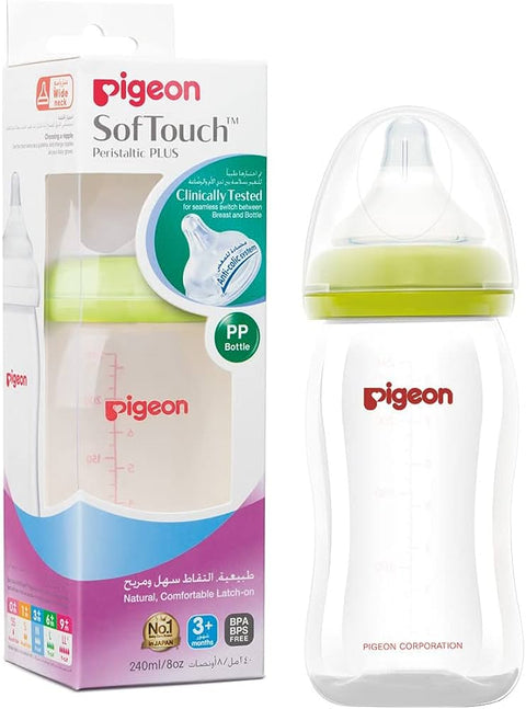 Pigeon Plastic Wide Neck Feeding Bottle 240ml