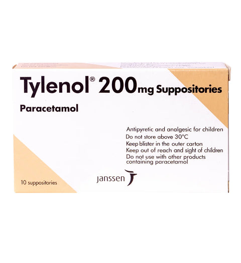 Tylenol 200mg Suppositories 10's