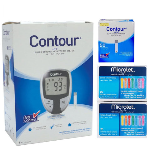 Ascensia Contour New Starter Kit ( 1 Meter + 1 Strip + 2 Lancet 25'S )